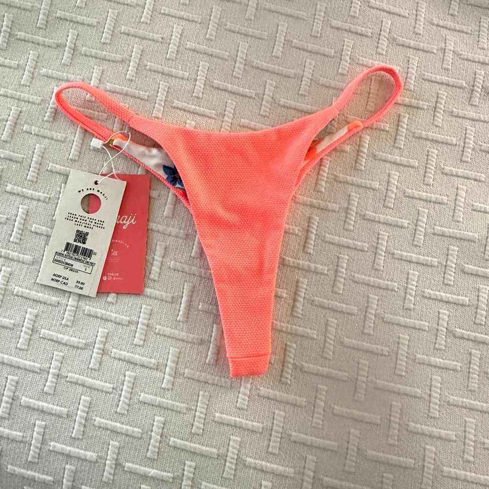 Maaji thong bikini bottom. NWT. Size Small